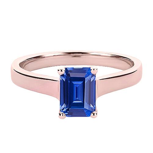 Roségold Solitärring Smaragd Ceylon Blauer Saphir 2 Karat - harrychadent.de