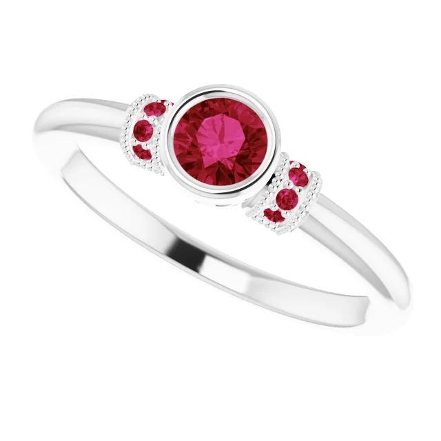 Rubinring 1 Karat Milgrain Damen Lünette Set Schmuck - harrychadent.de