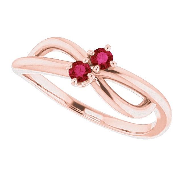 Rubinring Roségold 0,20 Karat Infinity Twist Stil U Krappenfassung - harrychadent.de