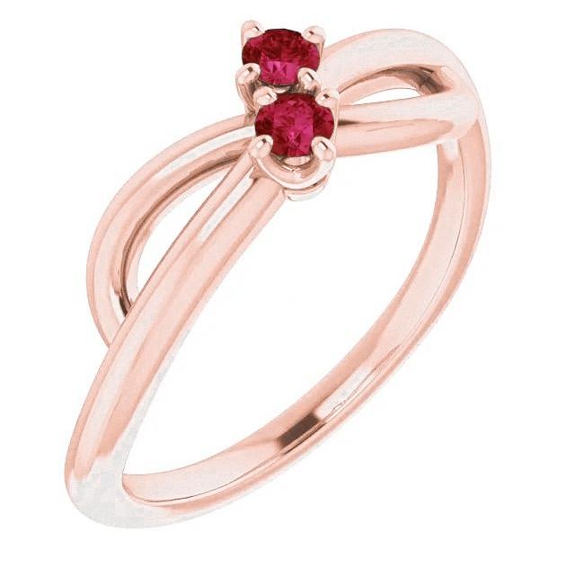 Rubinring Roségold 0,20 Karat Infinity Twist Stil U Krappenfassung - harrychadent.de