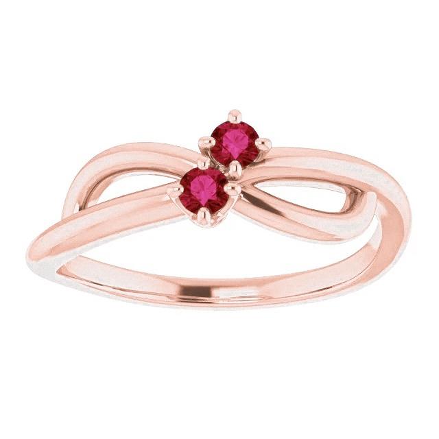 Rubinring Roségold 0,20 Karat Infinity Twist Stil U Krappenfassung - harrychadent.de