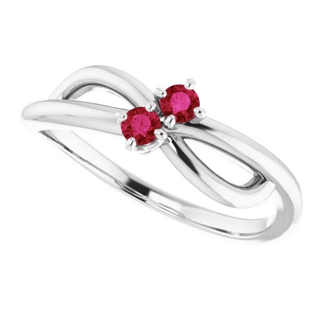 Rubinstein Versprechen Ring Band Schaft Stil Weißgold 14K 0.50 Karat - harrychadent.de