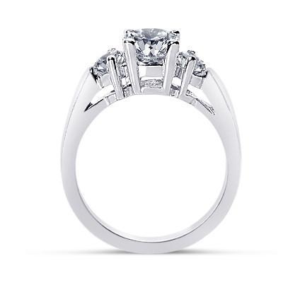 Runde Aus der Erde Abgebauter Natürlicher Diamanten 1,25 Karat Verlobungsring Drei Steine