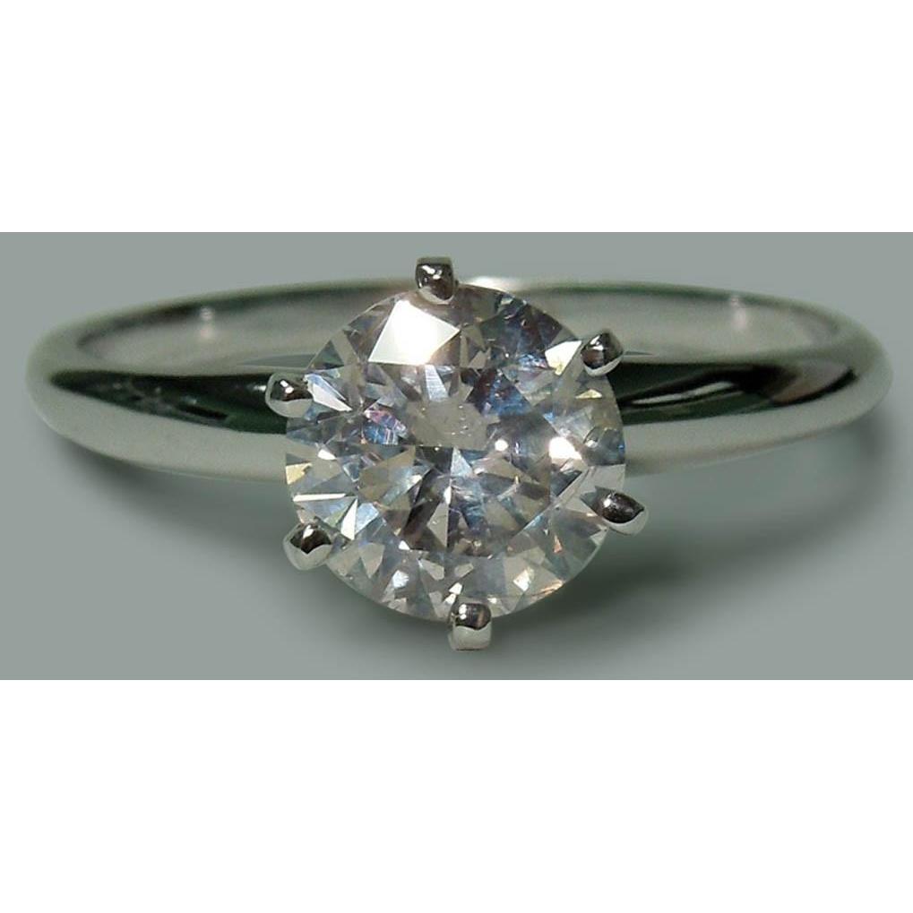 Runder Aus der Erde Abgebauter Natürlicher Diamant 1,75 Karat Solitär-Verlobungsring Weißgold 14K Neu