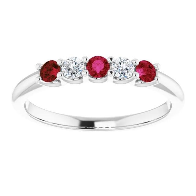 Runder Diamant-Rubin-Stein-Ring 2 Karat Weißgold 14K Schmuck - harrychadent.de