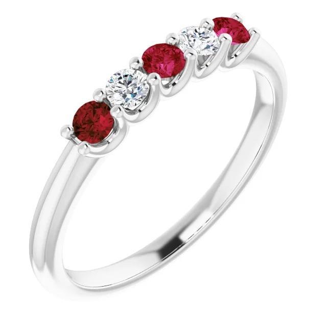 Runder Diamant-Rubin-Stein-Ring 2 Karat Weißgold 14K Schmuck - harrychadent.de