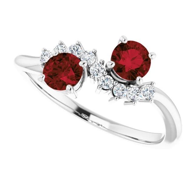 Runder Diamant-Rubin-Stein-Ring 2,40 Karat Weißgold 14K Schmuck - harrychadent.de