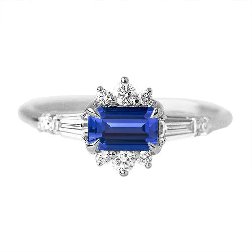 Runder Diamant Smaragd Saphir & Baguette Schliff Ring 2,50 Karat - harrychadent.de
