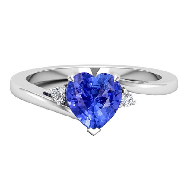 Runder Diamantring 3 Steine Herz Ceylon Saphir Schmuck 2,25 Karat - harrychadent.de