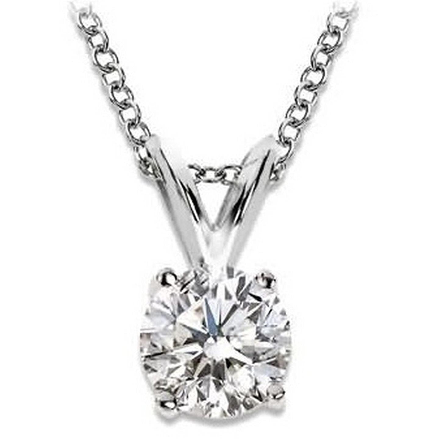 Runder Solitär-Diamant-Halsketten-Anhänger 2,75 Kt Weißgold 14K - harrychadent.de