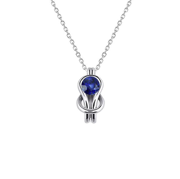 Runder blauer Saphir-Solitär-Anhänger Twisted Style 0,50 Karat