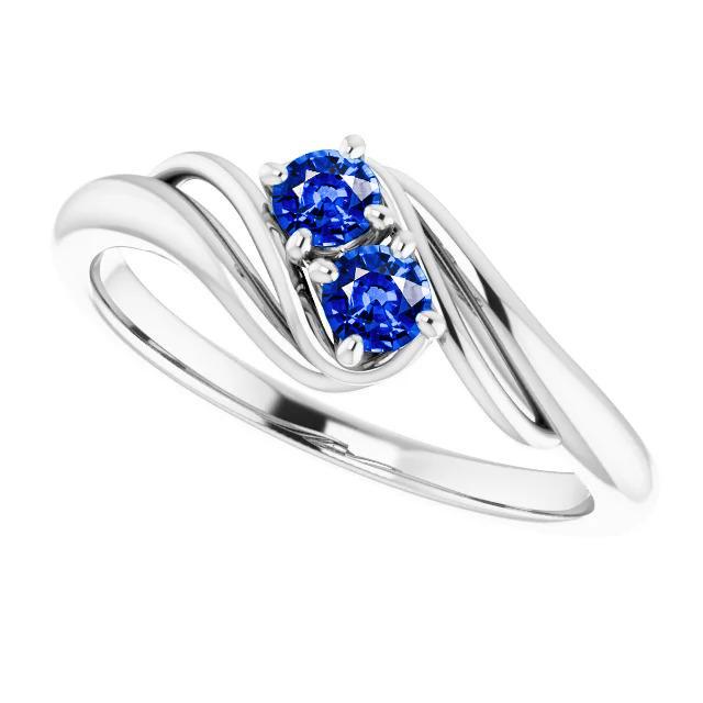 Saphir Krappenfassung 1 Karat Ring Bypass Schaft Weißgold 14K - harrychadent.de
