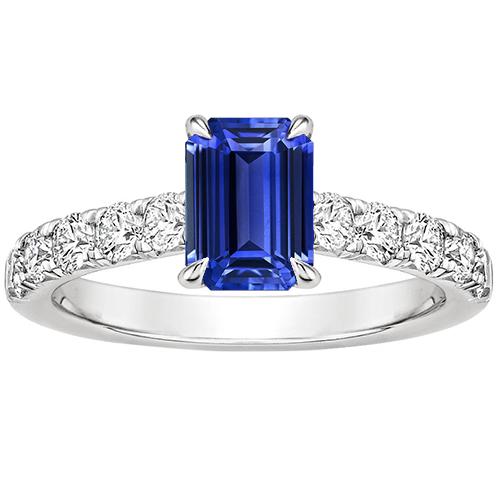 Smaragd Solitaire Akzente Ring Blauer Saphir & Diamant 4,25 Karat - harrychadent.de