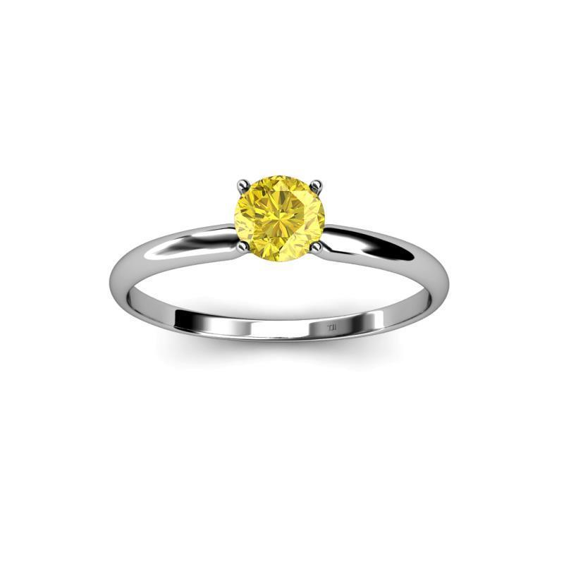 Solitaire 2 Kt Gelber Saphir Ring Weißgold 14K - harrychadent.de