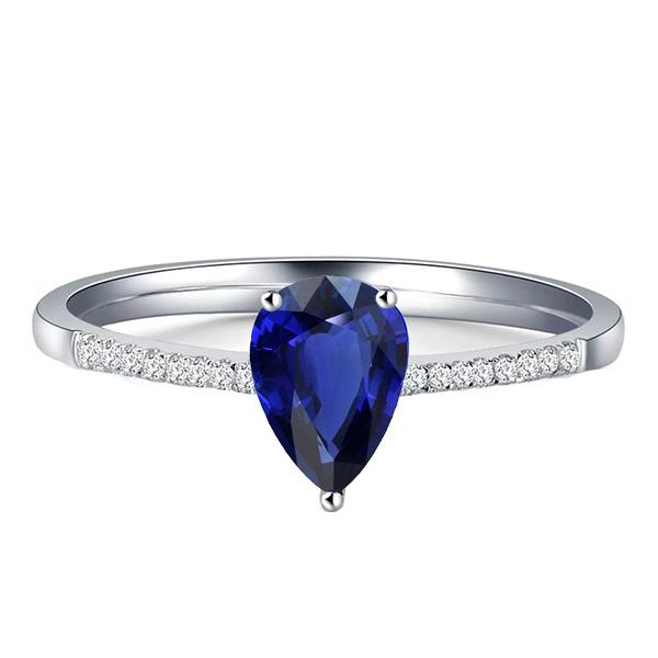 Solitaire Ovaler blauer Saphirring mit Diamantakzenten 2,50 Karat - harrychadent.de