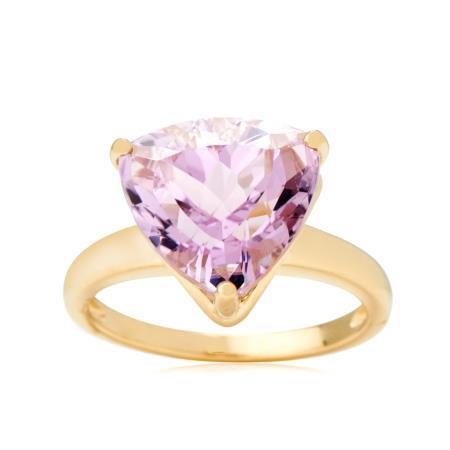 Solitär 10 Karat Rosa Kunzit Ring Gelbgold 14K - harrychadent.de