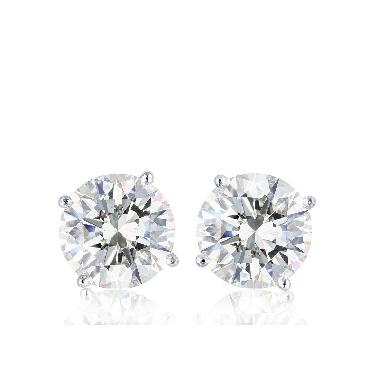 Solitär Rundschliff 2 Karat Diamant Ohrstecker Weißgold 14K - harrychadent.de