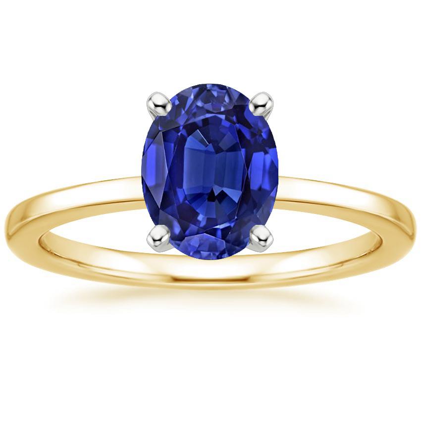 Solitär Edelstein Ring Schmuck Oval Blauer Saphir 2.50 Karat - harrychadent.de