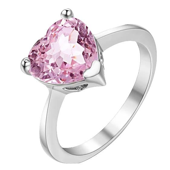 Solitär Rosa Herz Kunzit 22.50 ct Jubiläumsring Weißgold - harrychadent.de