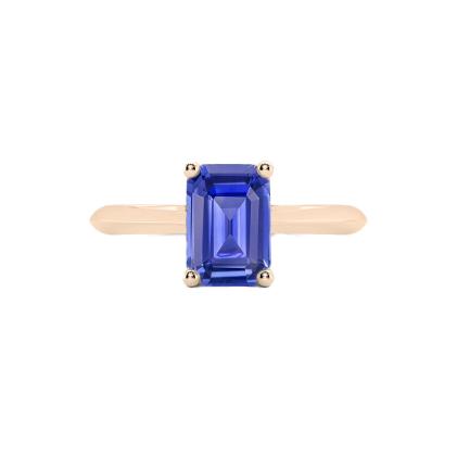 Solitär Smaragd Ceylon Saphir Ring 1,50 Karat Roségold 14K - harrychadent.de
