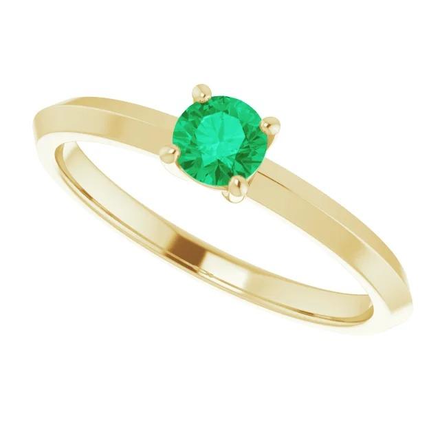 Solitär-Verlobungsring 1,25 Karat Grün Smaragd Gelbgold 14K - harrychadent.de