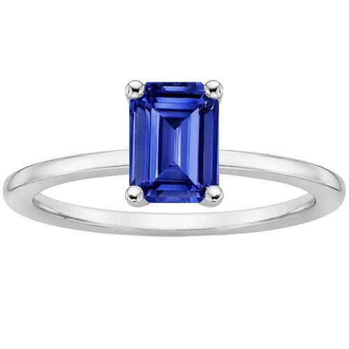 Solitärring Smaragdblauer Saphir 3 Karat Krappenfassung - harrychadent.de