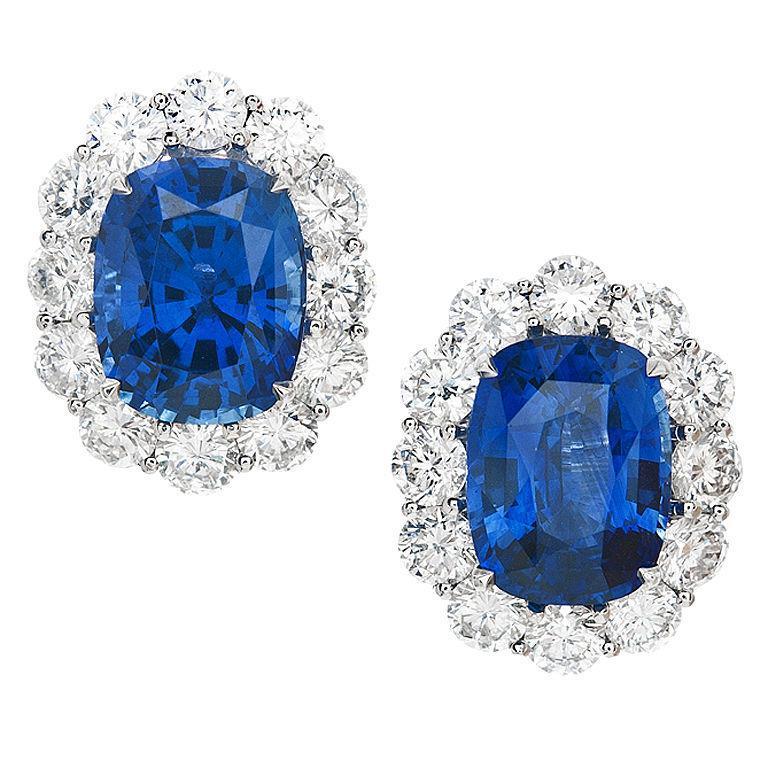 Sri Lanka Saphir Diamanten 6,40 ct Damen Ohrstecker Weißgold - harrychadent.de