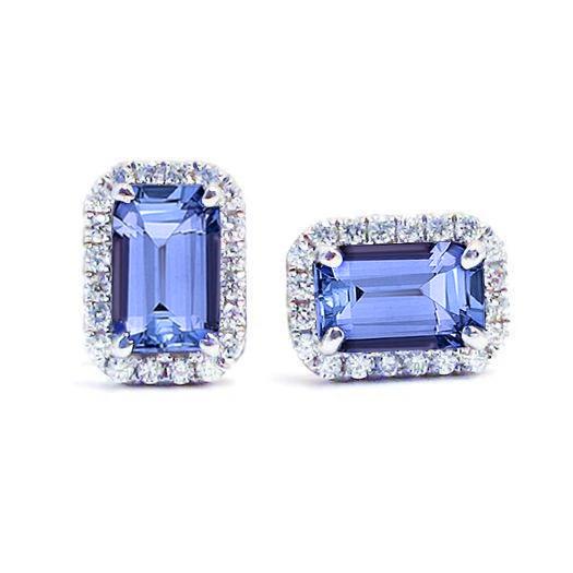 Tansanit mit Diamant 5,50 Karat Ohrstecker Halo Jewelry Neu - harrychadent.de
