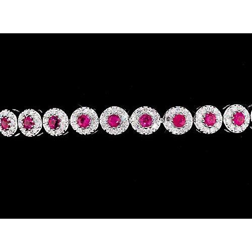 Tennis Armband 12 Karat Zinken Set Rosa Saphir Weißgold 14K - harrychadent.de