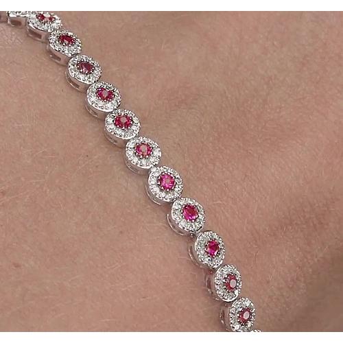 Tennis Armband 12 Karat Zinken Set Rosa Saphir Weißgold 14K - harrychadent.de