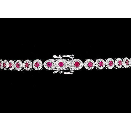 Tennis Armband 12 Karat Zinken Set Rosa Saphir Weißgold 14K - harrychadent.de