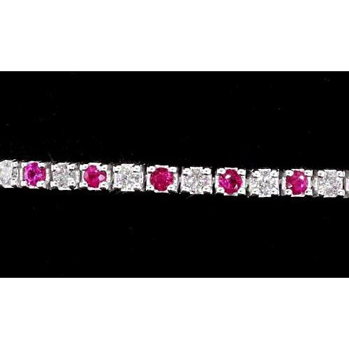 Tennisarmband Diamant Rosa Saphir Prong Set 4 Karat Weißgold - harrychadent.de