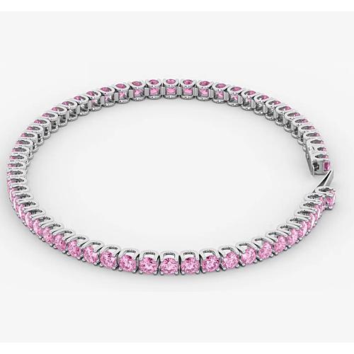 Tennisarmband Rosa Saphir 5.90 Karat Weißgold Damen Schmuck - harrychadent.de
