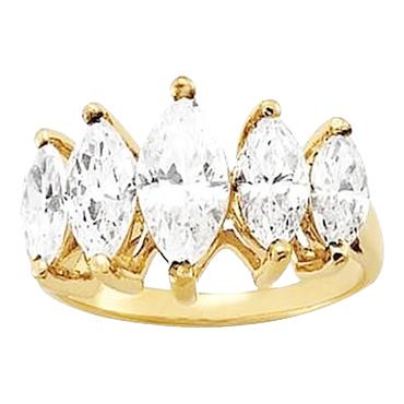 Verlobungsband aus 14 Karat Gelbgold mit Aus der Erde Abgebauter Natürlicher Diamanten 3.50 Karat