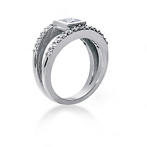 Verlobungsring aus 1 Karat Weißgold mit natürlichem Aus der Erde Abgebauter Natürlicher Diamant