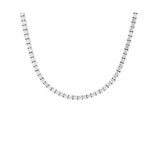 Weißgold 14K Funkelnd Rundschnitt 5.00 ct Aus der Erde Abgebauter Natürlicher Diamanten Damen Halskette