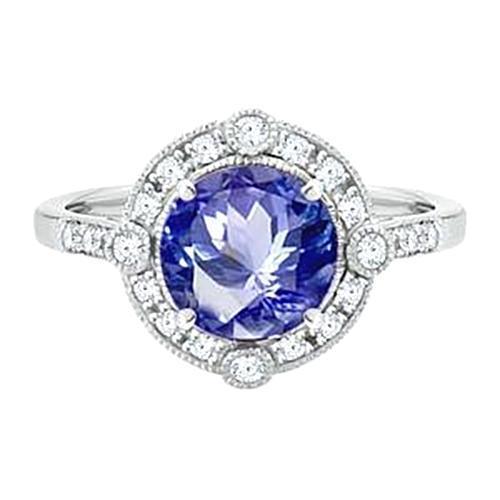 Wunderschöner 5.61 Karat Sri Lanka Saphir runder und Aus der Erde Abgebauter Natürlicher Diamant Goldring