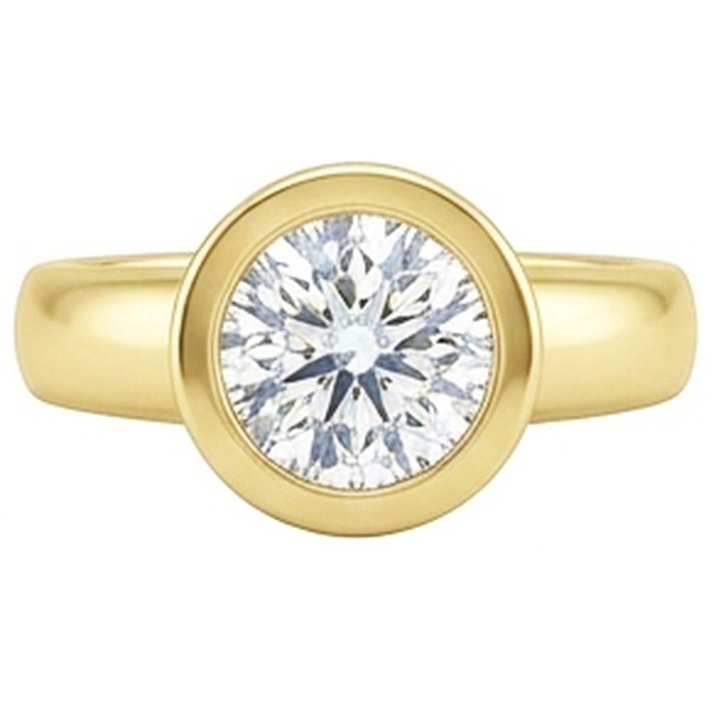 0.50 Karat Solitaire Echter Aus der Erde Abgebauter Natürlicher Diamant Solitaire Ring Gelbgold 14K