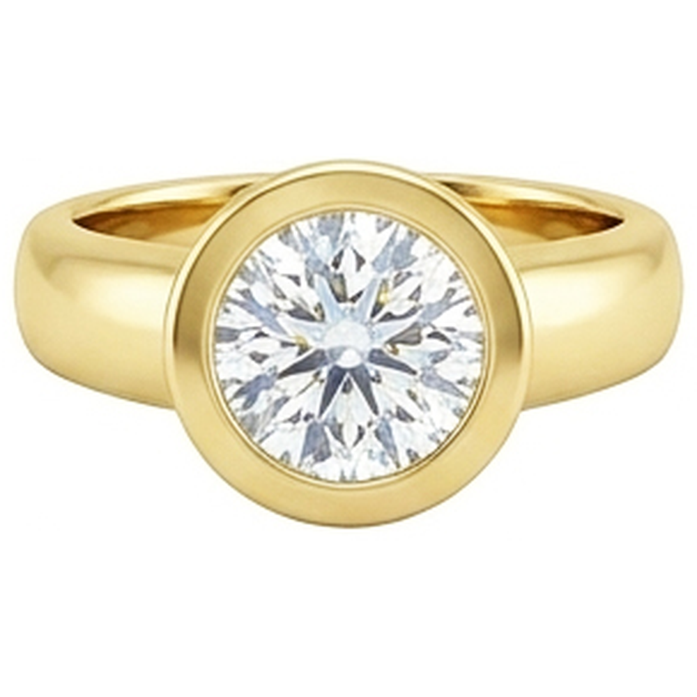 0.50 Karat Solitaire Echter Aus der Erde Abgebauter Natürlicher Diamant Solitaire Ring Gelbgold 14K