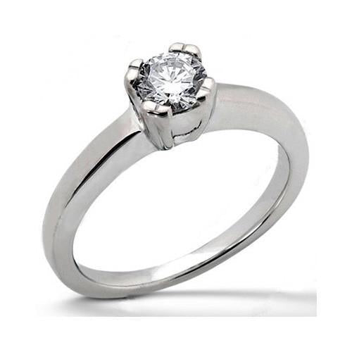 0,75 Karat Natürliche Runder Diamant-Solitär-Verlobung Ring Weiß Gold