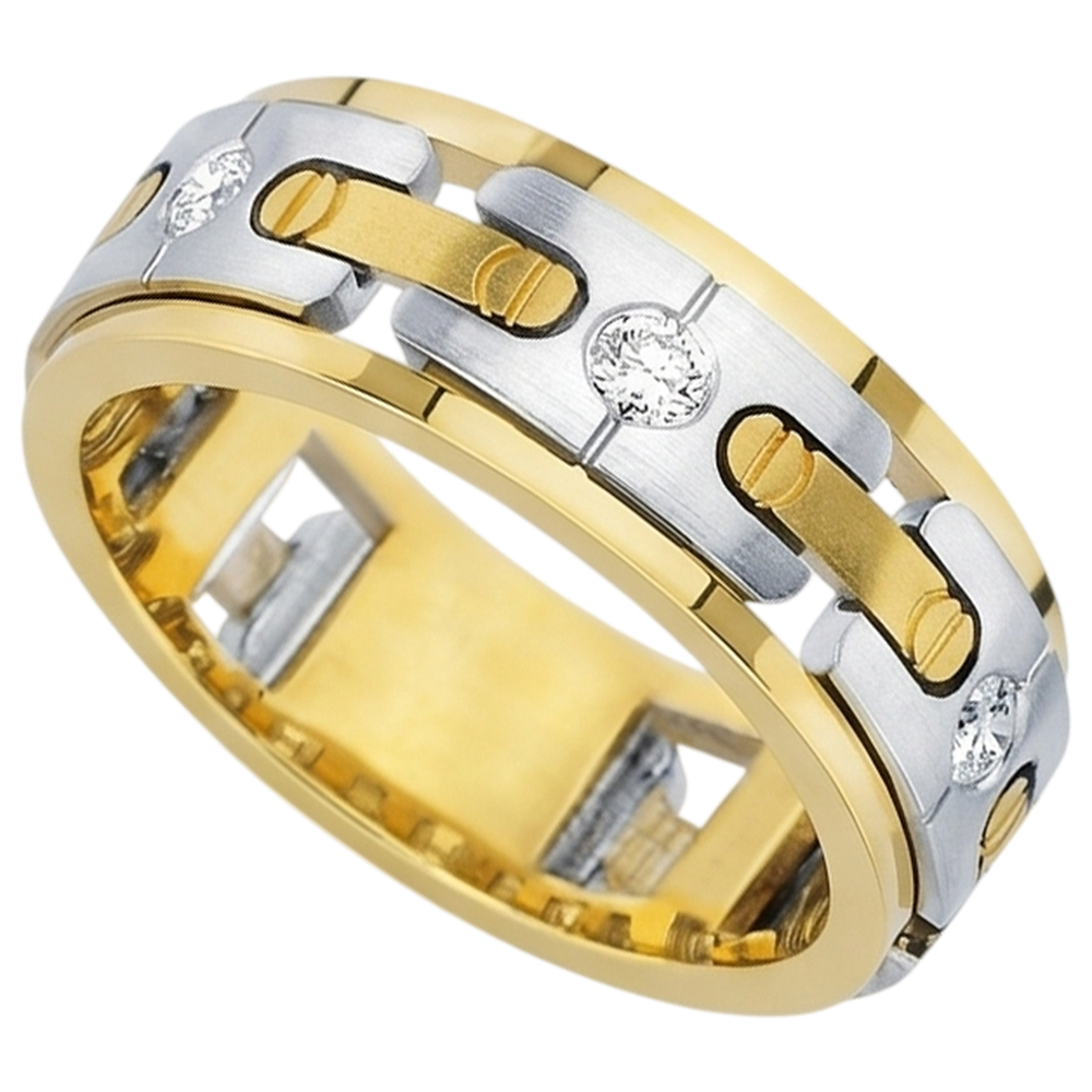 0,45 Karat Runde Echt Aus der Erde Abgebauter Natürlicher Diamanten Männer Verlobungsband Schmuck Neu