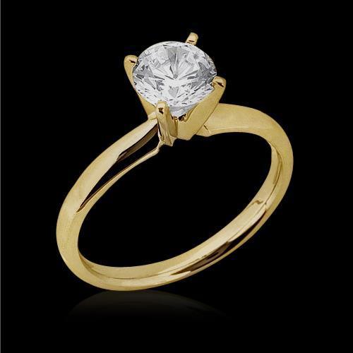 0.50 Karat Echt Diamant-Hochzeits-Solitärring Gelbgold 14K