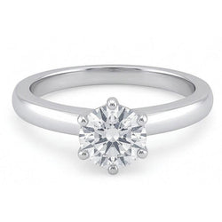 0,75 Karat Aus der Erde Abgebauter Natürlicher Diamant-Solitär-Verlobungsring Krappenstil