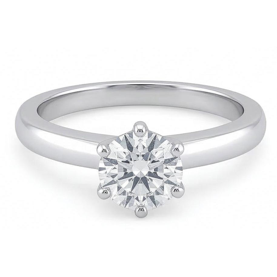 0,75 Karat Aus der Erde Abgebauter Natürlicher Diamant-Solitär-Verlobungsring Krappenstil