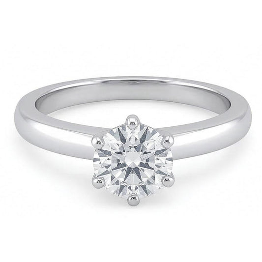 0,75 Karat Aus der Erde Abgebauter Natürlicher Diamant-Solitär-Verlobungsring Krappenstil