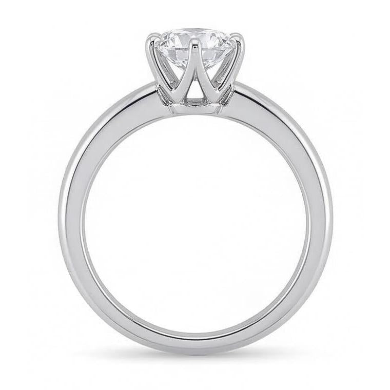 0,75 Karat Aus der Erde Abgebauter Natürlicher Diamant-Solitär-Verlobungsring Krappenstil