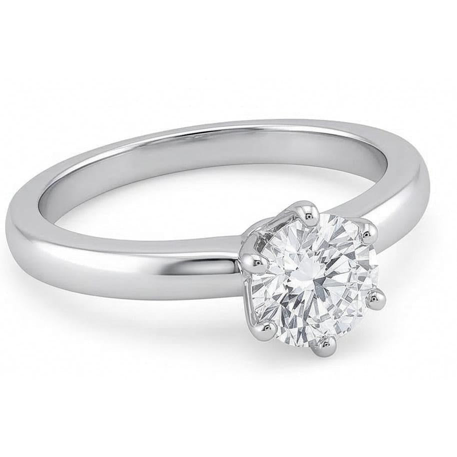 0,75 Karat Aus der Erde Abgebauter Natürlicher Diamant-Solitär-Verlobungsring Krappenstil