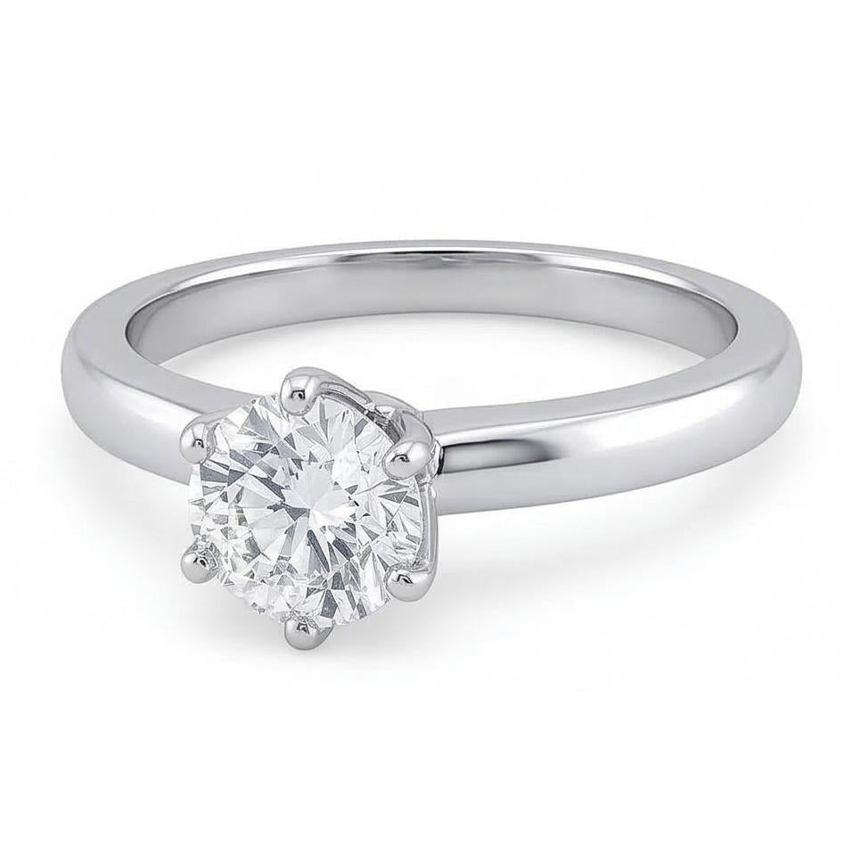 0,75 Karat Aus der Erde Abgebauter Natürlicher Diamant-Solitär-Verlobungsring Krappenstil