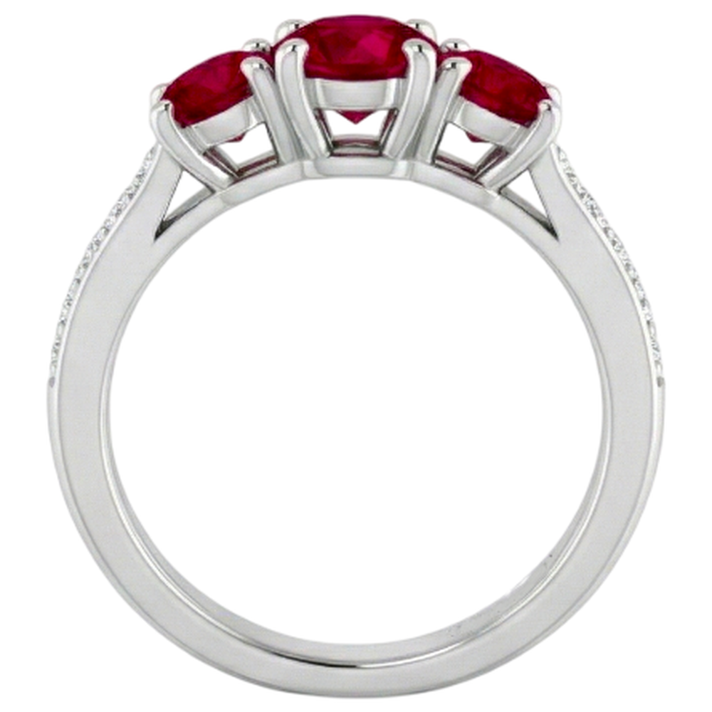 1.10 Karat Burma Rubin Aus der Erde Abgebauter Natürlicher Diamant Akzent Ring 14K Weißgold Neu