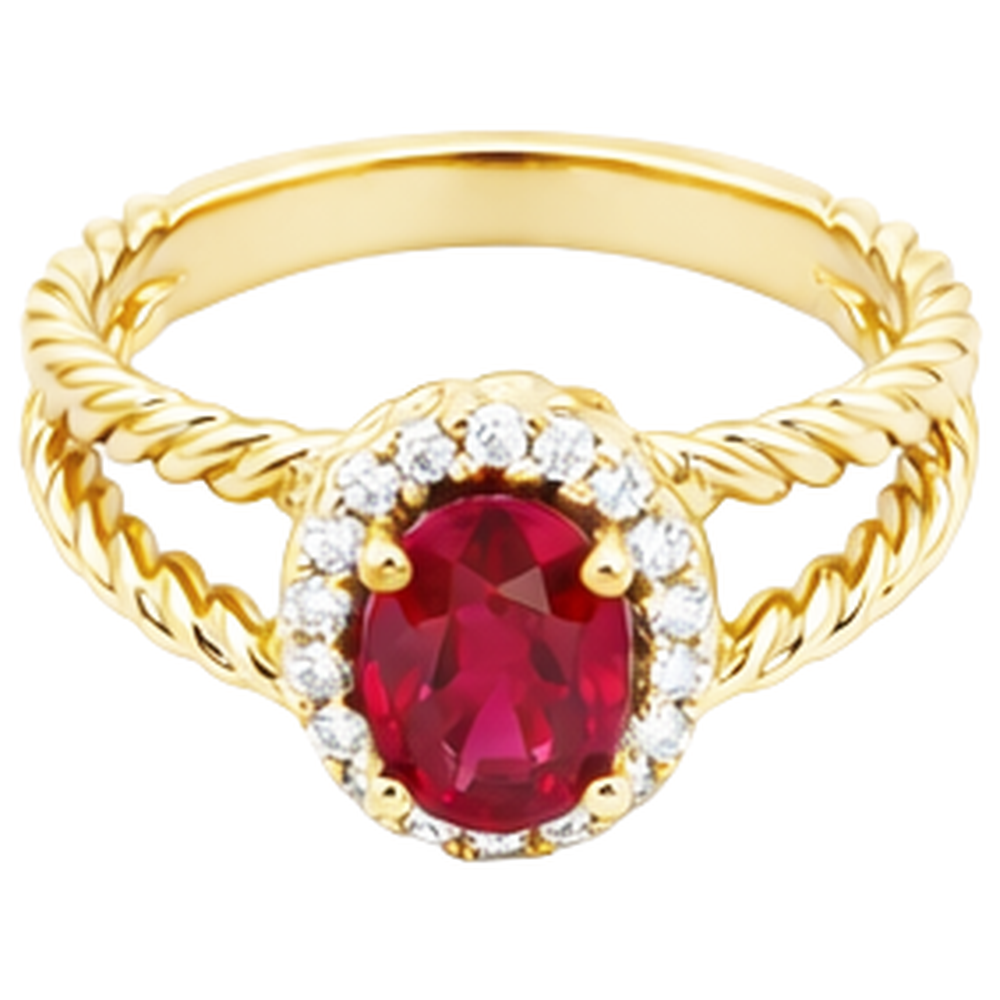 echter oval rubin 1.16Karat ring Detailansicht